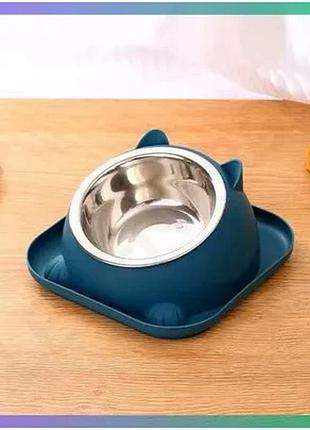 Миска для животных semi animal bowl 18 см синяя с защитой от опрокидывания для собак и кошек sku_cn15886