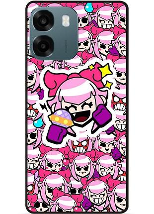 Силиконовый бампер чехол для oppo a6 стикеры бравл мелоди brawl