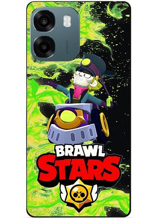 Чехол силиконовый бампер для oppo a6 с героем бравл чак brawl