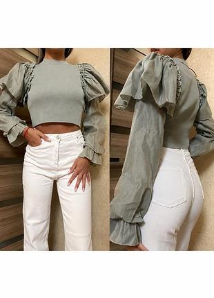 *💚 стильна кофточка zara | оливкова | s 2