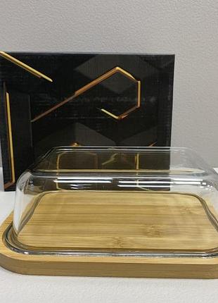 Блюдо с крышкой прямоугольное olens бамбук 102-629 21,5х17,5х7,2 см