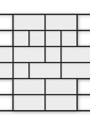 Многоразовый трафарет 85×85 см, 5 мм — под брусчатку волна малая 240×130 мм, кладка старый город, мощение и бетон