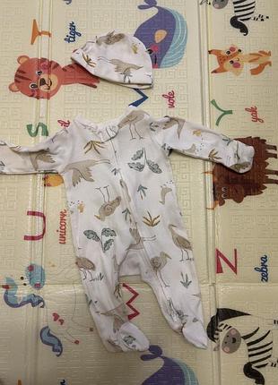 Бавовняний чоловічок та шапочка бренду carters