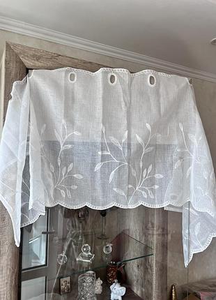Тюль короткий, фіранка на кухню2 шт,довж 50 sinsay