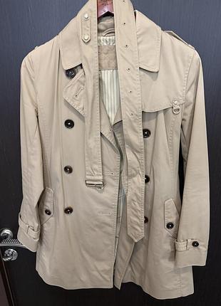 Плащ  жіночий  massimo dutti, s , бежевий класичний