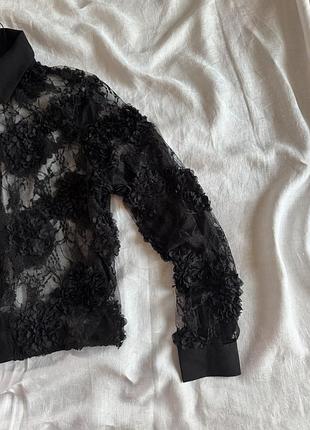 Мереживна блуза zara з квітами 7