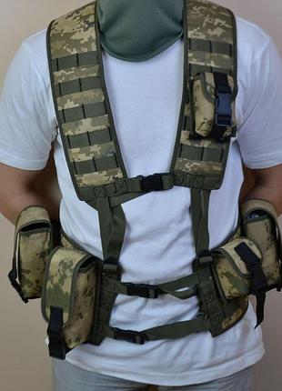 Подсумок на 2 магазина двойной из кордуры пиксель molle тактический th-28