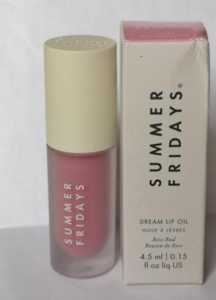 Увлажняющая маселка для губ summer fridays dream lip oil в оттенке rose bud, 4,5 мл