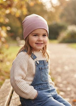 Трикотажна демізезонна шапочка шапка нм для дівчинки h&m тоненька осіння весняна
