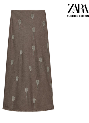 Макси-юбка zara limited edition из коллекции the boho collection aw25