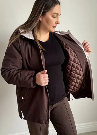 Коричневая демисезонная куртка eva classic 4