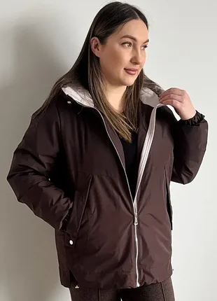 Коричневая демисезонная куртка eva classic 3