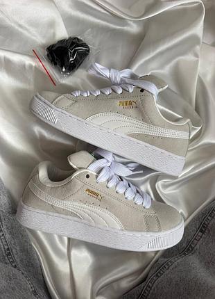 Женские кроссовки puma suede xl grey white