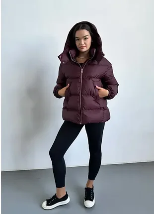 Бордовый зимний пуховик eva classic
