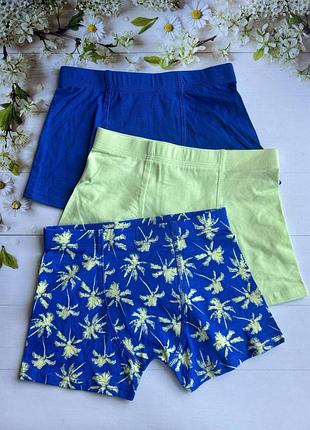 Трусики боксеры на мальчика пальмы/однотон (набор 3 шт.) primark р.110 см (4-5 лет)