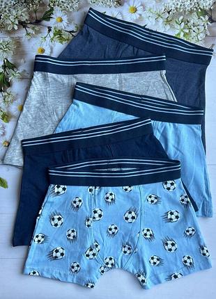 Трусики боксеры на мальчика футбольные (набор 5 шт.) primark р.116 см (5-6 лет)