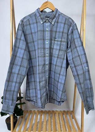 Сорочка barbour з довгим рукавом в клітинку блакитна чоловіча розмір l-xl tailored fit