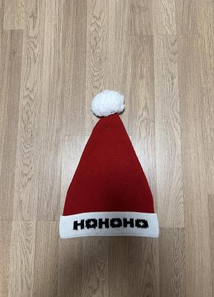 Новогодняя шапка деда мороза ho ho ho, новорічний капелюх, новорічна шапка, шапка на новий рік