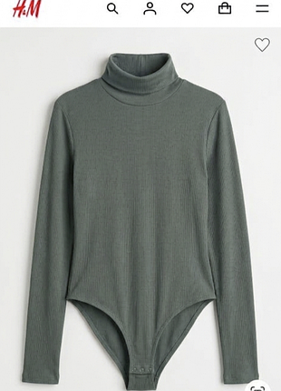Боді-водолазка у рубчик з бавовни  h&m р. l
