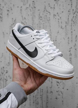 Білі кросівки унісекс nike sb dunk low white black winter fur x дан 40