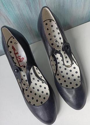 Туфли кожа 24см маленький каблук 3