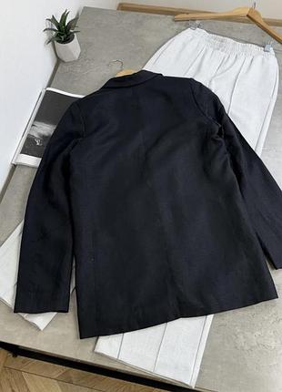Чорний піджак h&m з льоном 2