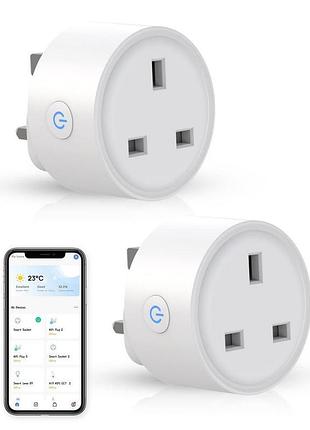 Умная розетка wifi alexa, для умного дома 13a, беспроводная розетка с таймером, 2 шт, работает с amazon alexa (echo и echo