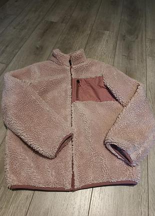 Куртка тедді бомбер h&m 170р, пудра. з підкладкою