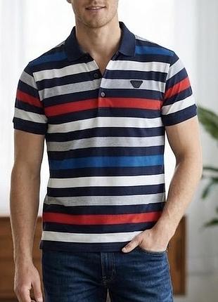 Оригинальное поло emporio armani в полоску (размер l)