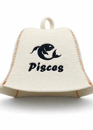 Банная шапка luxyart "pisces" натуральный войлок белый (lx-386)
