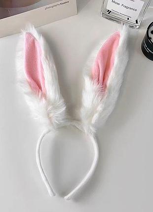 🐰 обруч с зайчиковыми ушками 🤍🩷