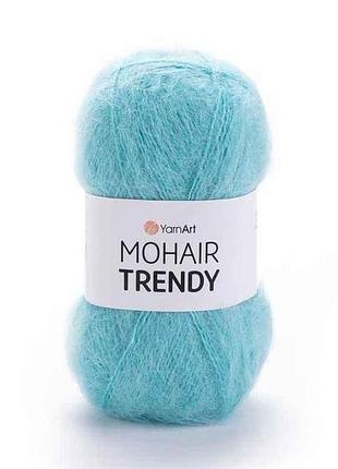 Пряжа mohair trendy м′ятний 50% мохер 50% акрил 220м 100г 5шт/уп 142 тм yarnart
