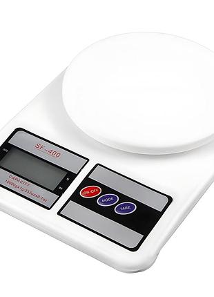 Электронные кухонные весы domotec sf-400 (lcd), белые - до 10 кг