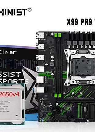 Материнская плата machinist x99 pr9 tmp2.0 + процессор 2650v4 (12 ядер / 24 потоков), частота до 2.9 ghz.