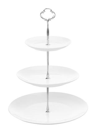 Блюдо 3-х ярусна ardesto ar0960 26.8х26.8х34.5 см біле
