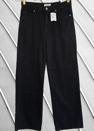 Жіночі чорні широкі джинси terranova wide leg eur 42 l xl 14 40 48 50 терранова нові широкі джинси з високою посадкою джинси 50