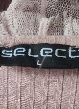 Боді у рубчик  з рюшами select кольору "пильна троянда" р  l 6