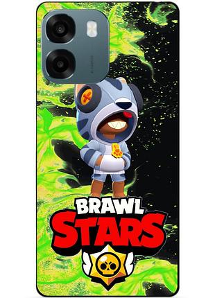 Чехол силиконовый бампер для oppo a6 с героем бравл леон бродячий brawl