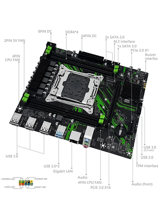 Материнская плата machinist x99 pr9 tmp2.0+ процессор 2620v3 (6ядер /12потоков), частота до 3.2 ghz. 5