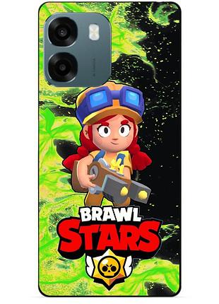 Чехол силиконовый бампер для oppo a6 с героем бравл джесси brawl
