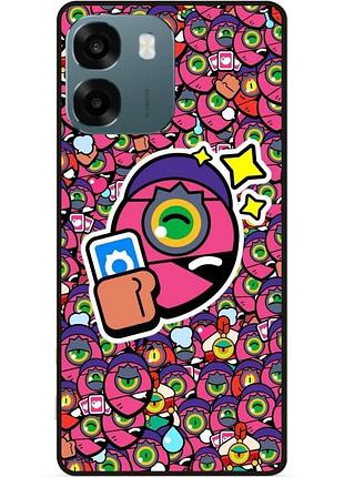 Силиконовый бампер чехол для oppo a6 стикеры бравл тара brawl