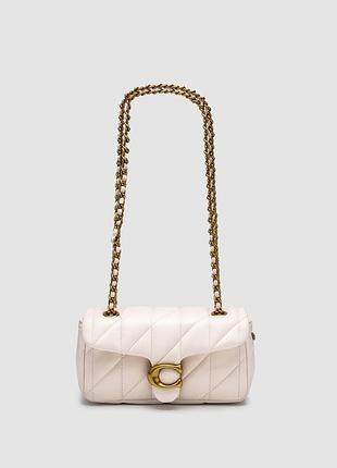 Сумка coach tabby shoulder bag 20 with quilting cream/gold