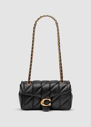 Сумка coach tabby shoulder bag 20 with quilting black/gold