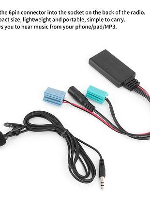 Bluetooth aux адаптер renault 6-пин (2005-2011) с микрофоном, bluetooth 5.0 для магнитолы рено clio, megane, scenic, laguna 3