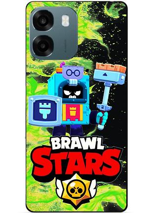 Силіконовий бампер чохол для oppo a6 з героєм бравл еш brawl