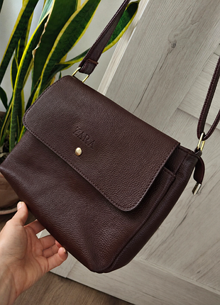 Бордова сумка zara 2
