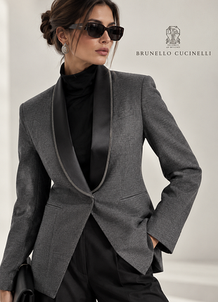 Brunello cuccinelli жакет з вовни преміум сегменту з монілью