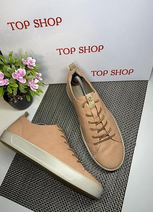 Оригинальные кроссовки кожаные ecco
