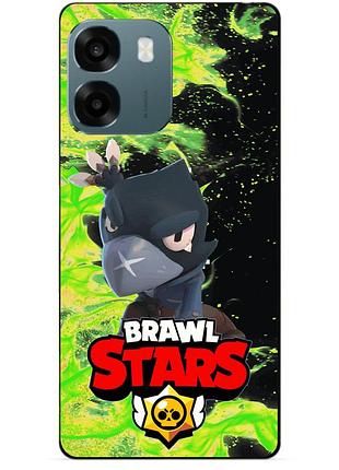Силіконовий бампер чохол для oppo a6 з героєм бравл ворон brawl