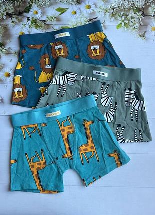 Трусики боксеры на мальчика jungle (набор 3 шт.) primark р.98 см (2-3 года)